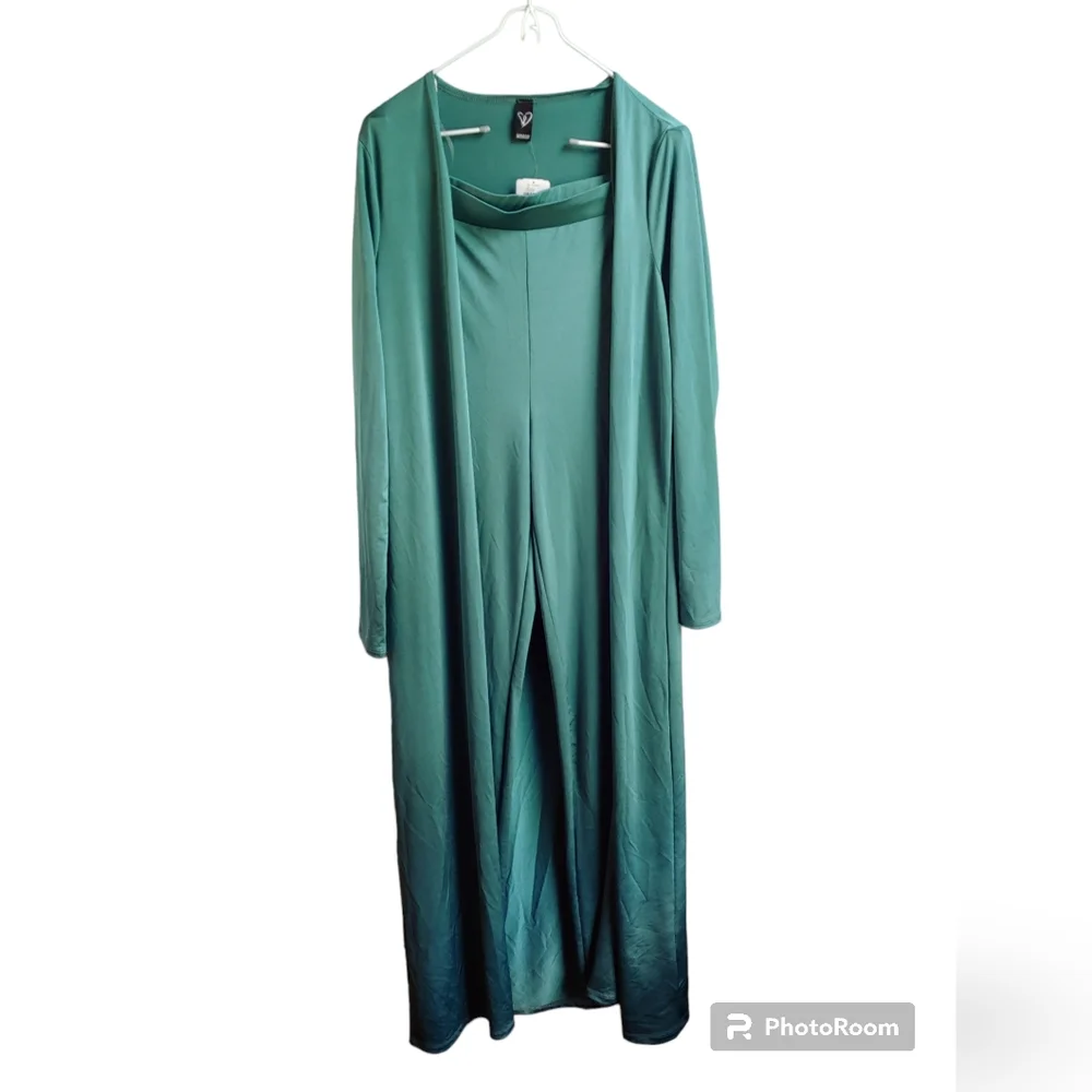 New Windsor Lounge Wear Pajamas - 2-Piece Set, Size Large, Teal - Picture 4 of 15